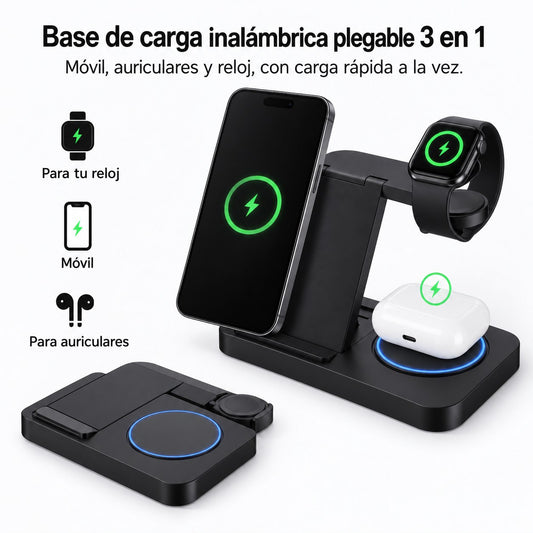 Base de carga 3 en 1 plegable