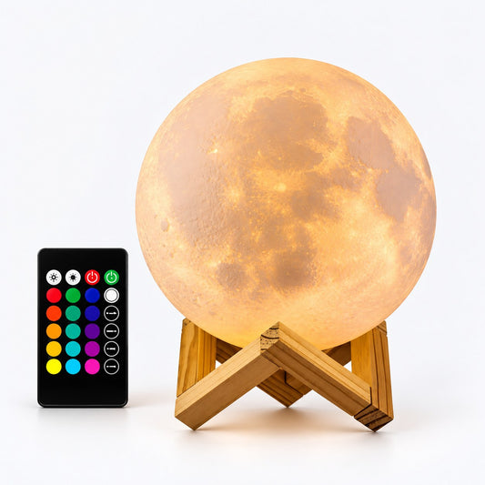 Lámpara lunar con mando multicolor
