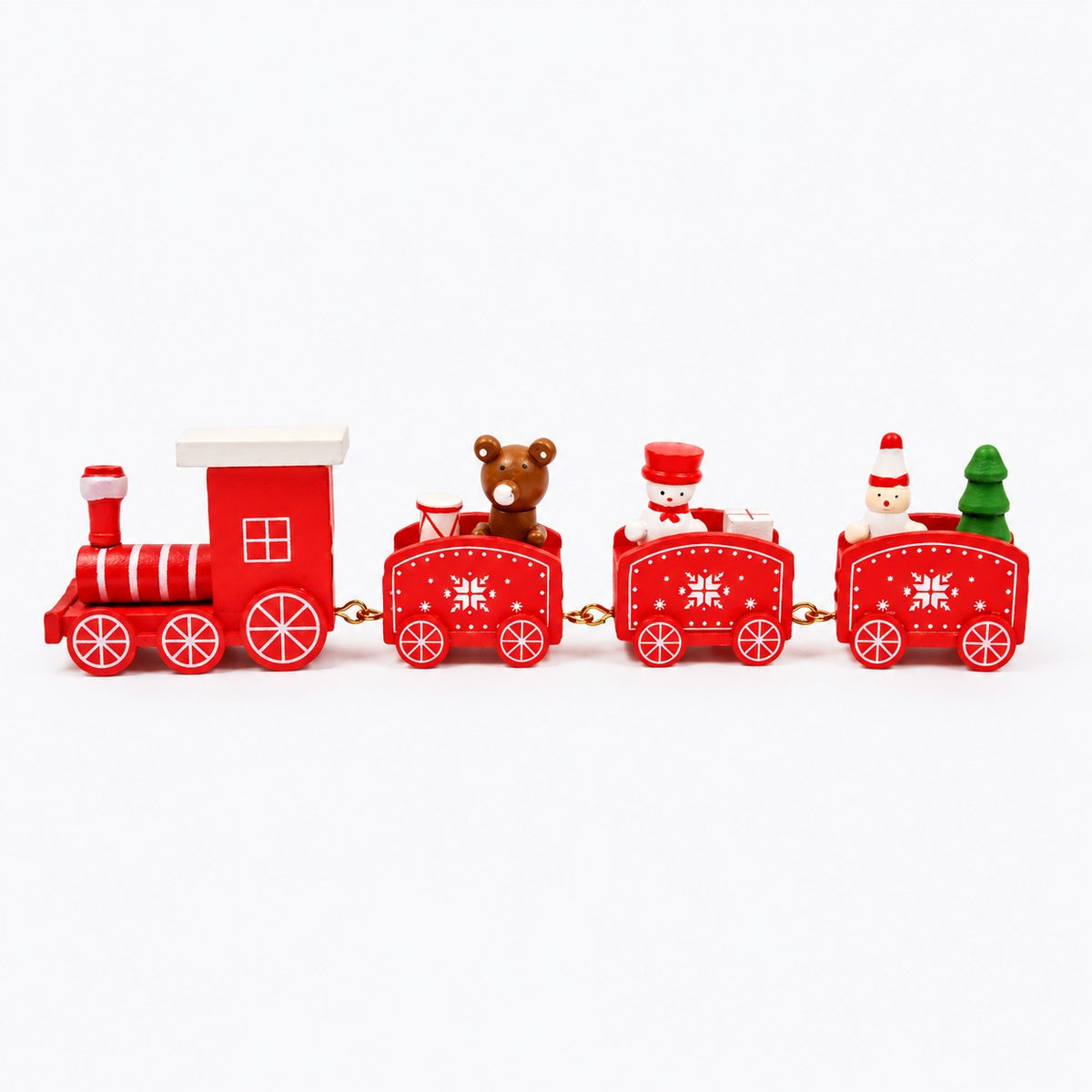 Tren navideño de juguete de madera