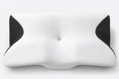 Almohada ergonómica blanca con malla lateral