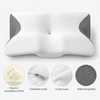 Almohada ergonómica con detalles premium