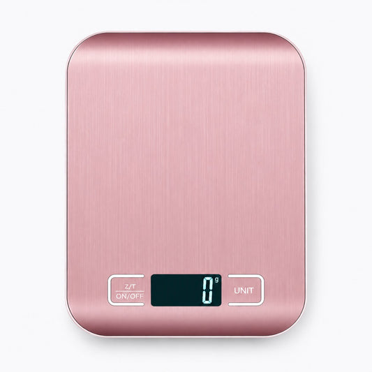 Báscula de cocina rosa dorado