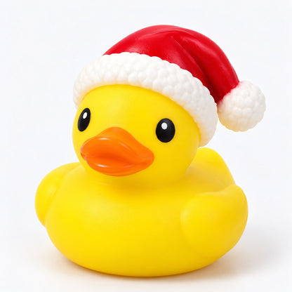 Patito navideño amarillo en primer plano