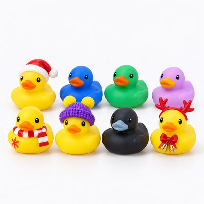 Patitos de goma con espíritu navideño