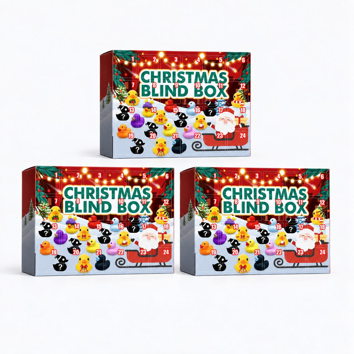 Trío de cajas sorpresa navideñas
