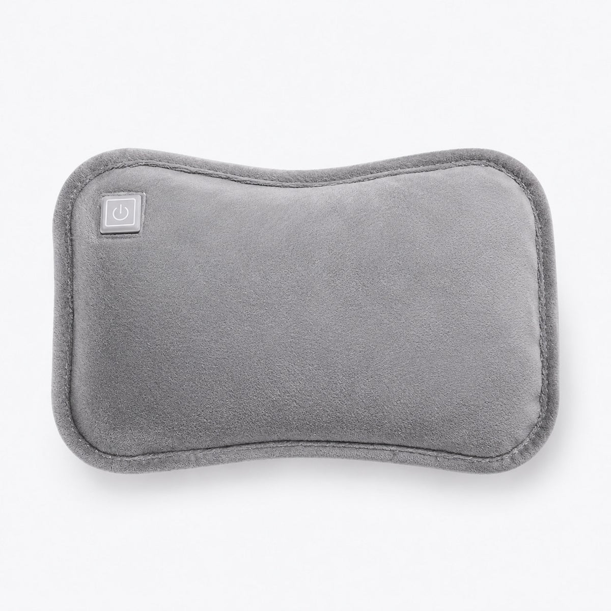 Almohadilla térmica gris con botón de encendido