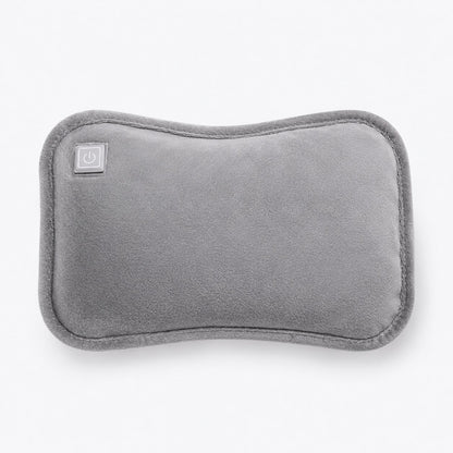 Almohadilla térmica gris con botón de encendido