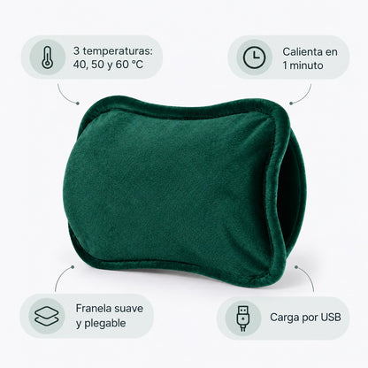 Calentador de Manos Verde con Funciones