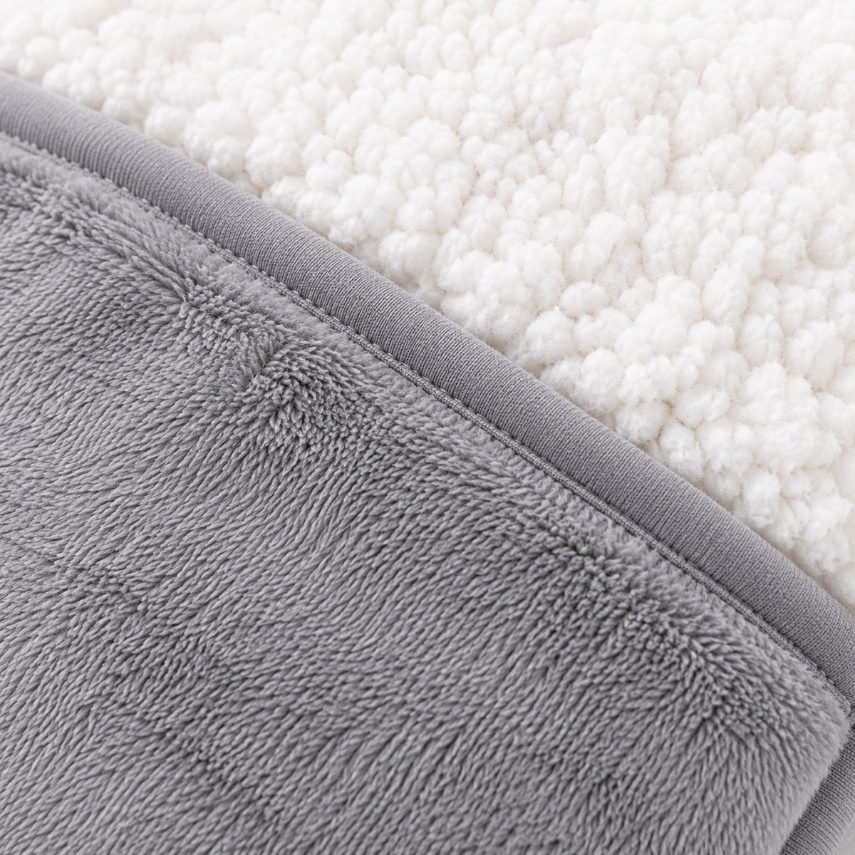 Texturas de manta gris y sherpa blanca