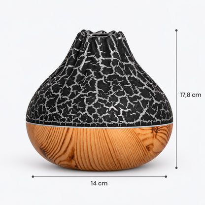 Difusor volcánico con base de madera