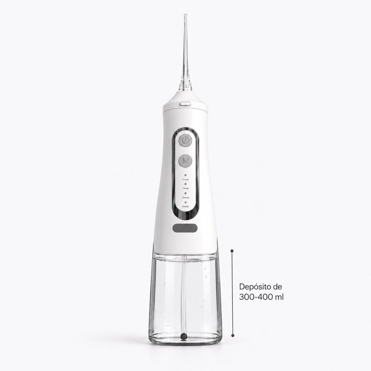 Irrigador dental con depósito transparente