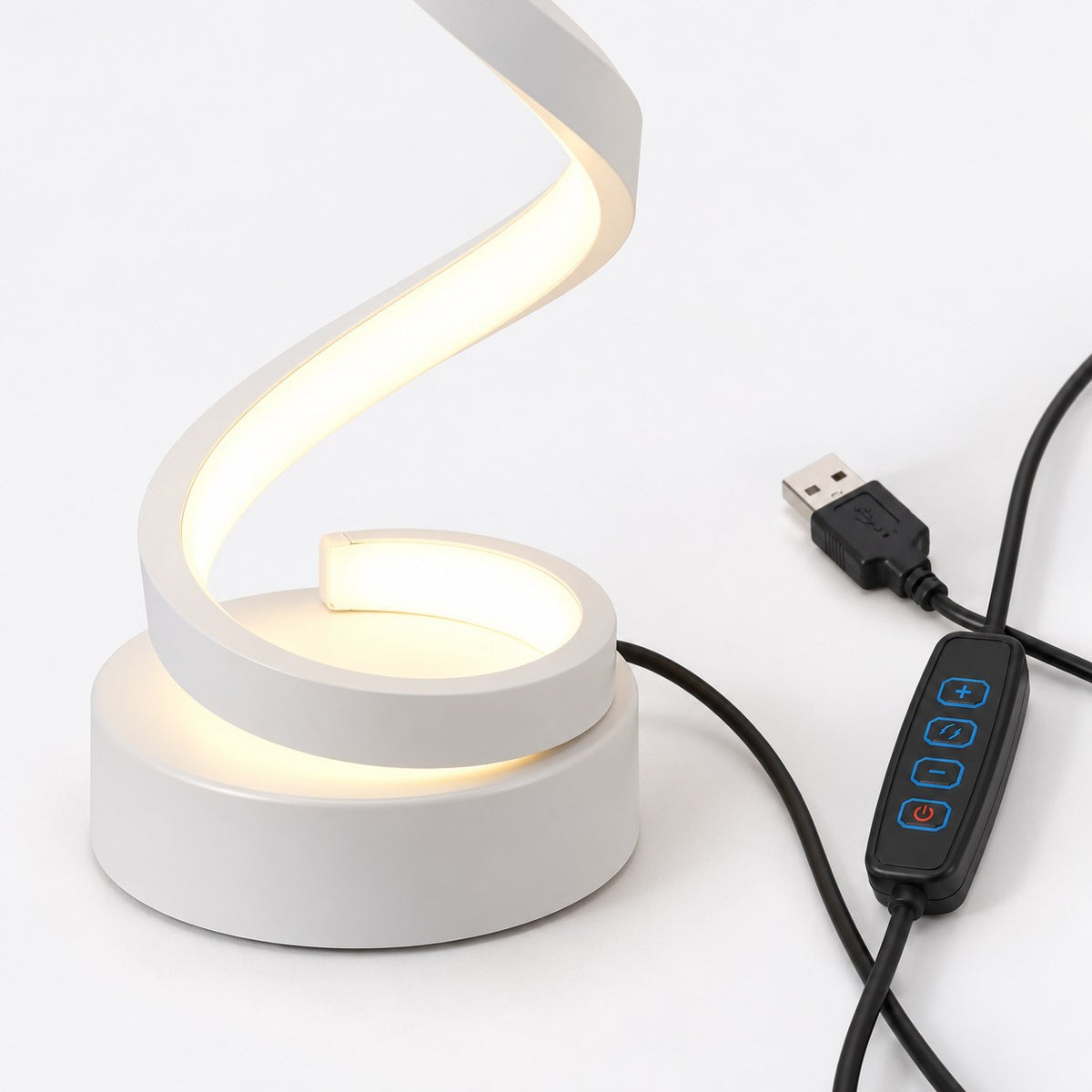 Lámpara LED espiral con control USB