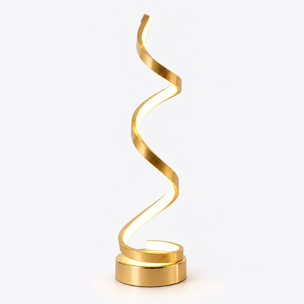 Lámpara LED espiral dorada