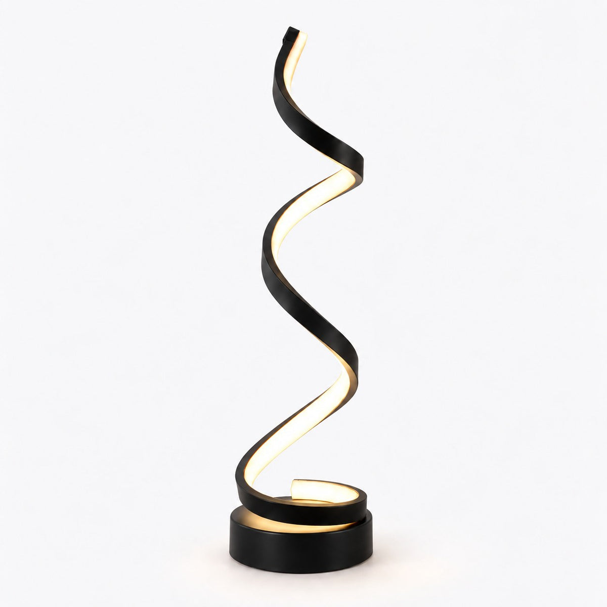 Lámpara espiral LED negra minimalista