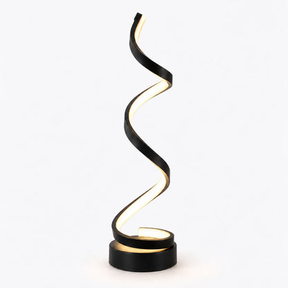 Lámpara espiral LED negra minimalista