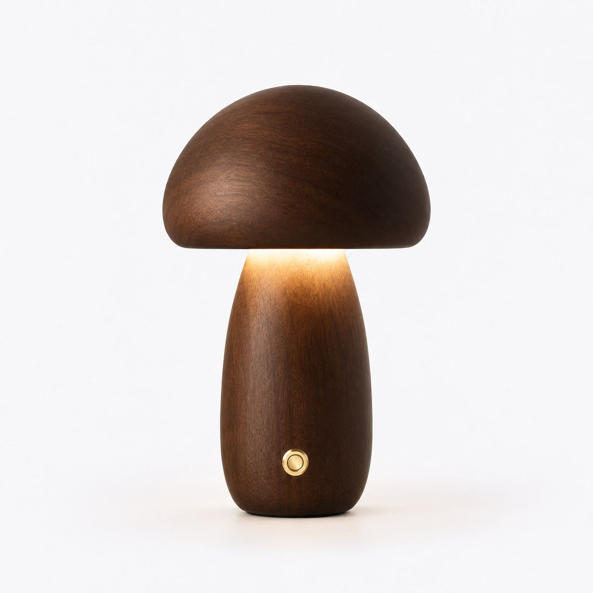 Lámpara seta de madera cálida
