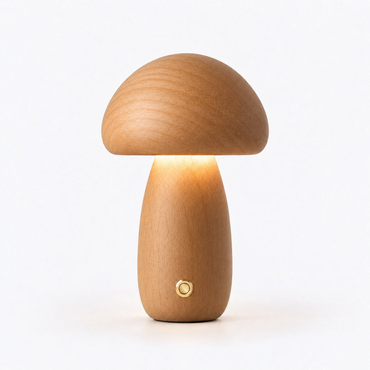 Lámpara seta de madera cálida copia