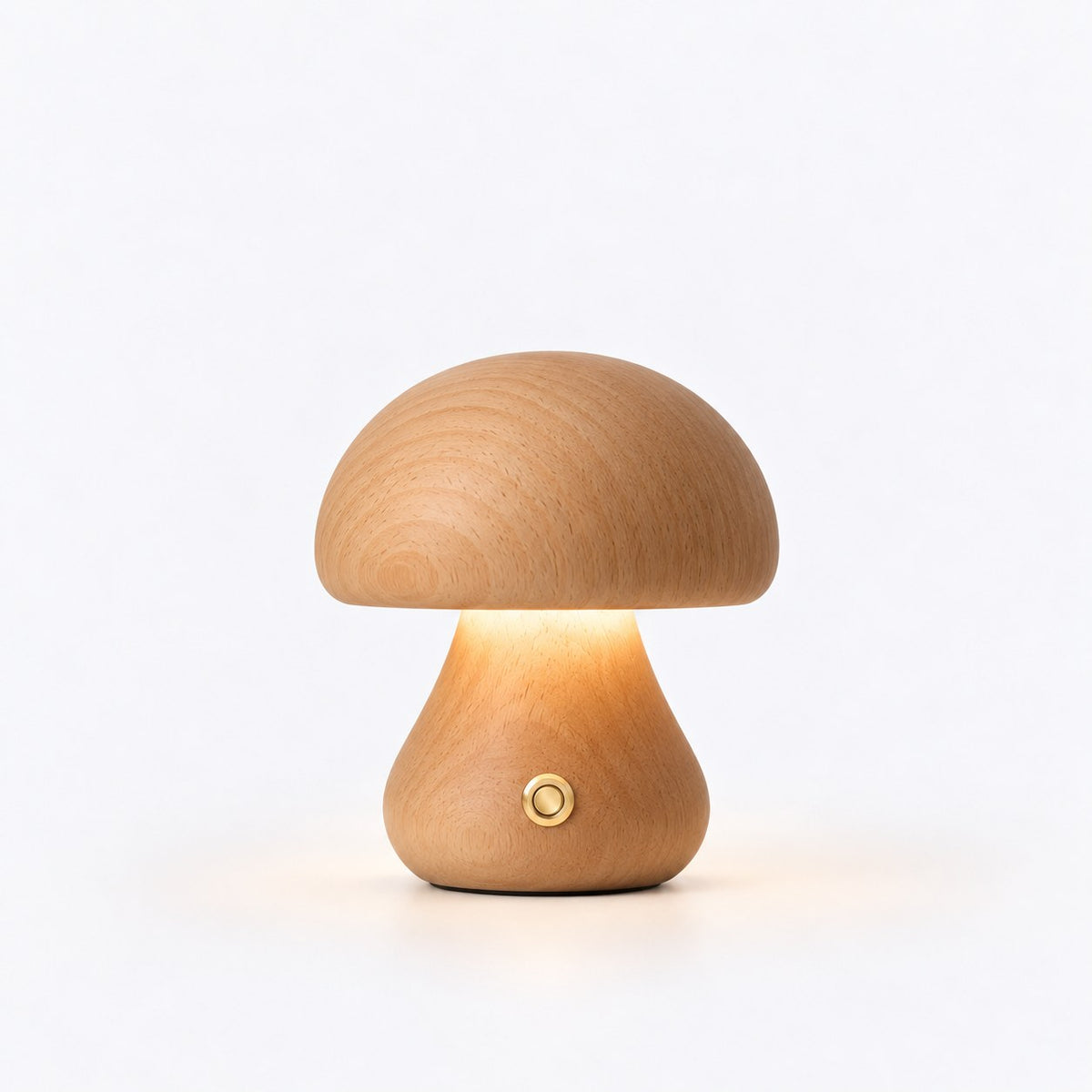Lámpara seta de madera iluminada copia