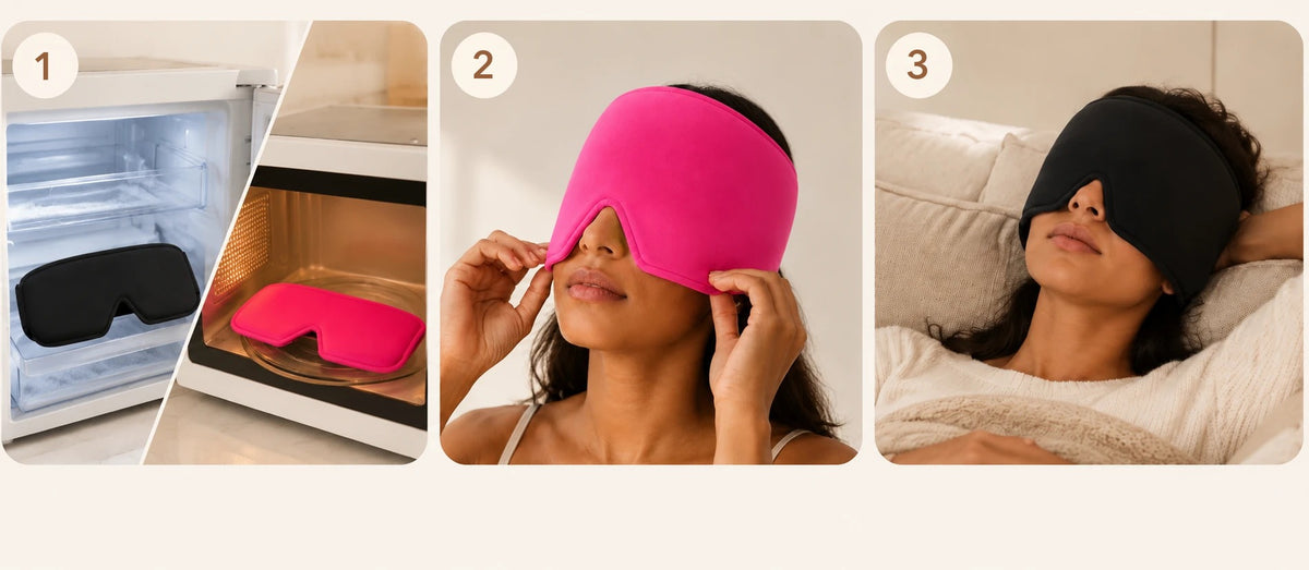 Cómo se usa el gorro de gel en 3 pasos: enfriar o calentar, colocarlo y descansar