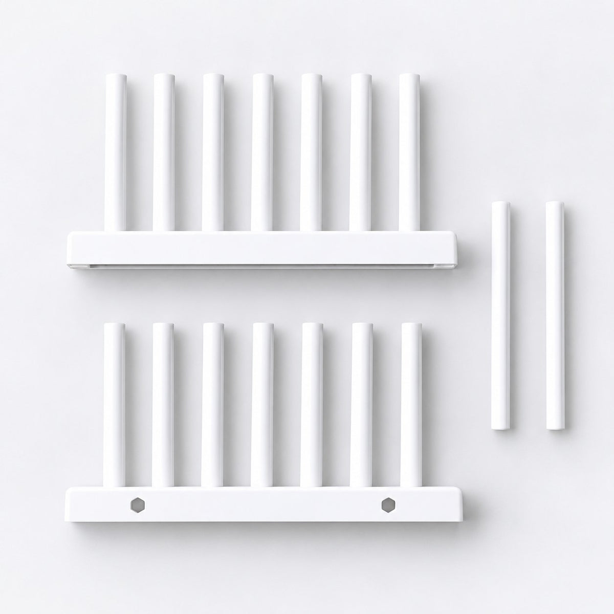 Componentes de estantería blanca minimalista