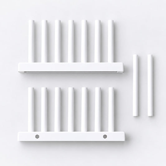 Componentes de estantería blanca minimalista