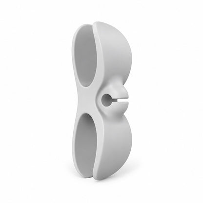 Clip doble de silicona gris mate