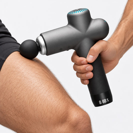 Masaje muscular con pistola de percusión
