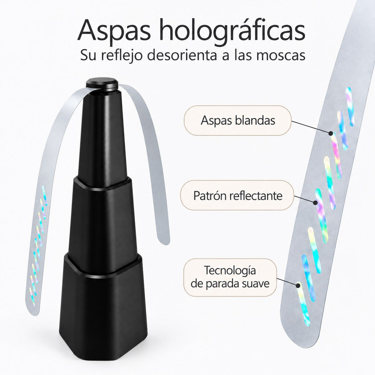 Aspas holográficas antimoscas