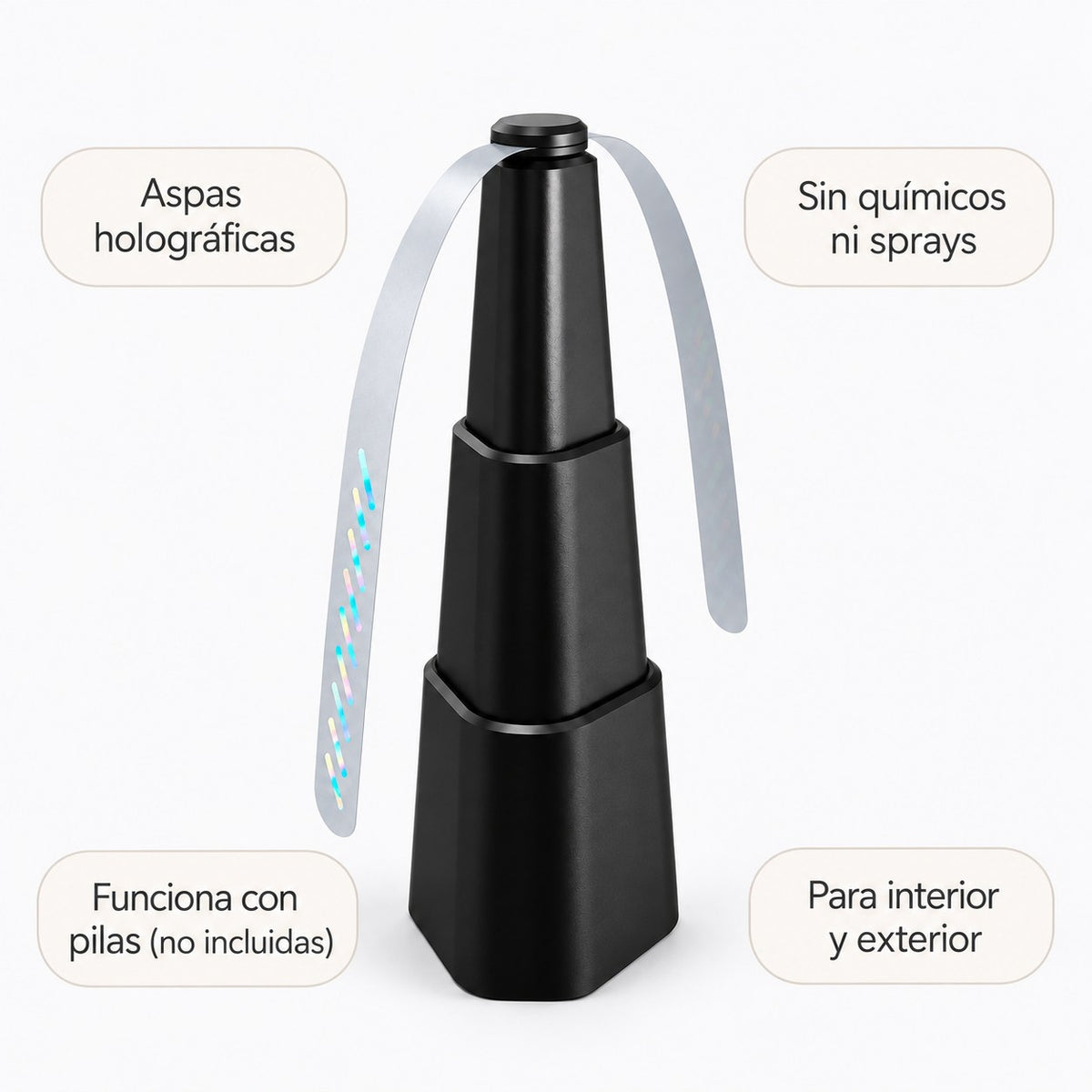 Repelente con aspas holográficas